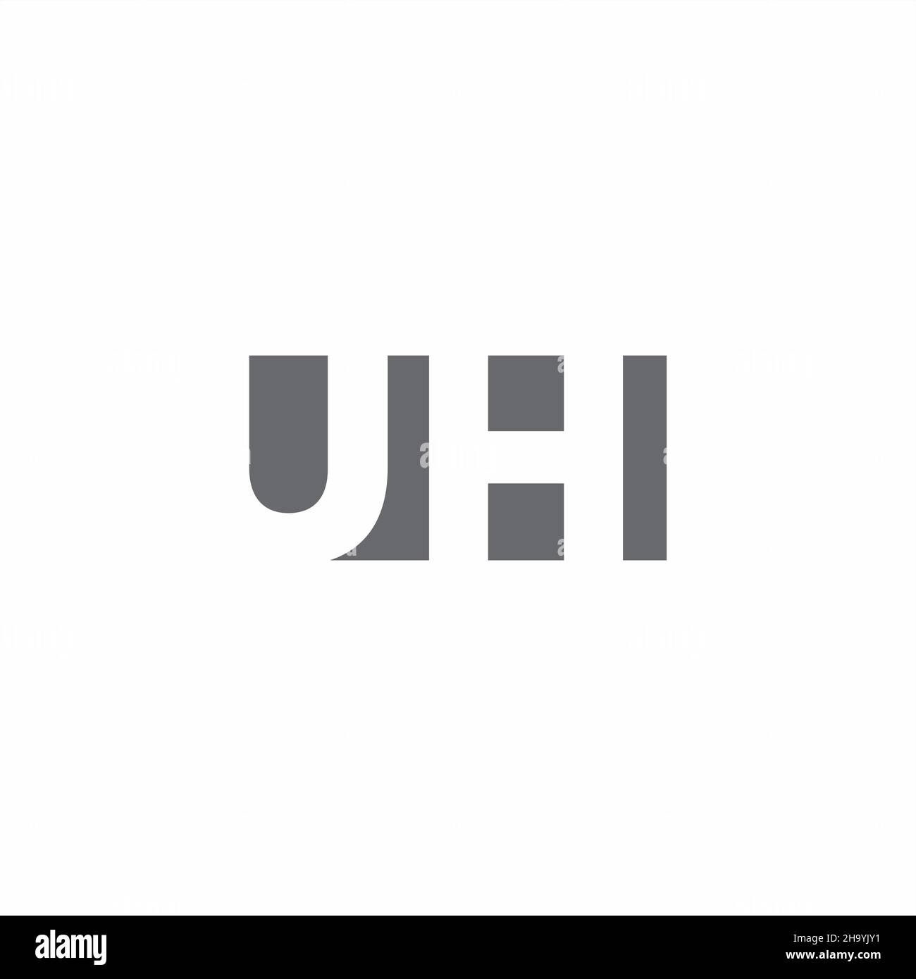 UH logo monogramme avec modèle de style espace négatif isolé sur fond blanc Illustration de Vecteur