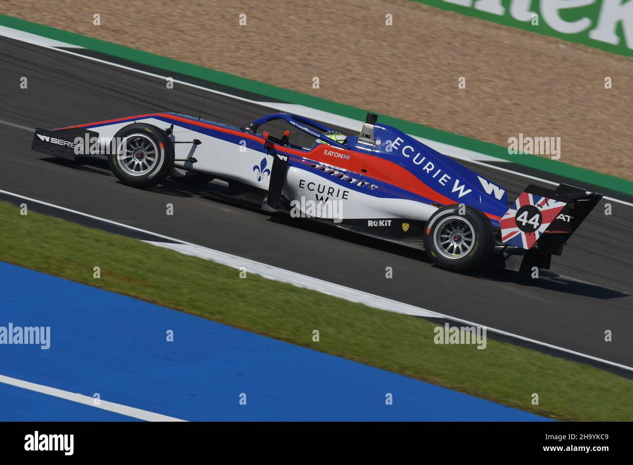 Abbie Eaton dans la course de soutien du Grand Prix de Grande-Bretagne de la série W à Silverstone. Banque D'Images