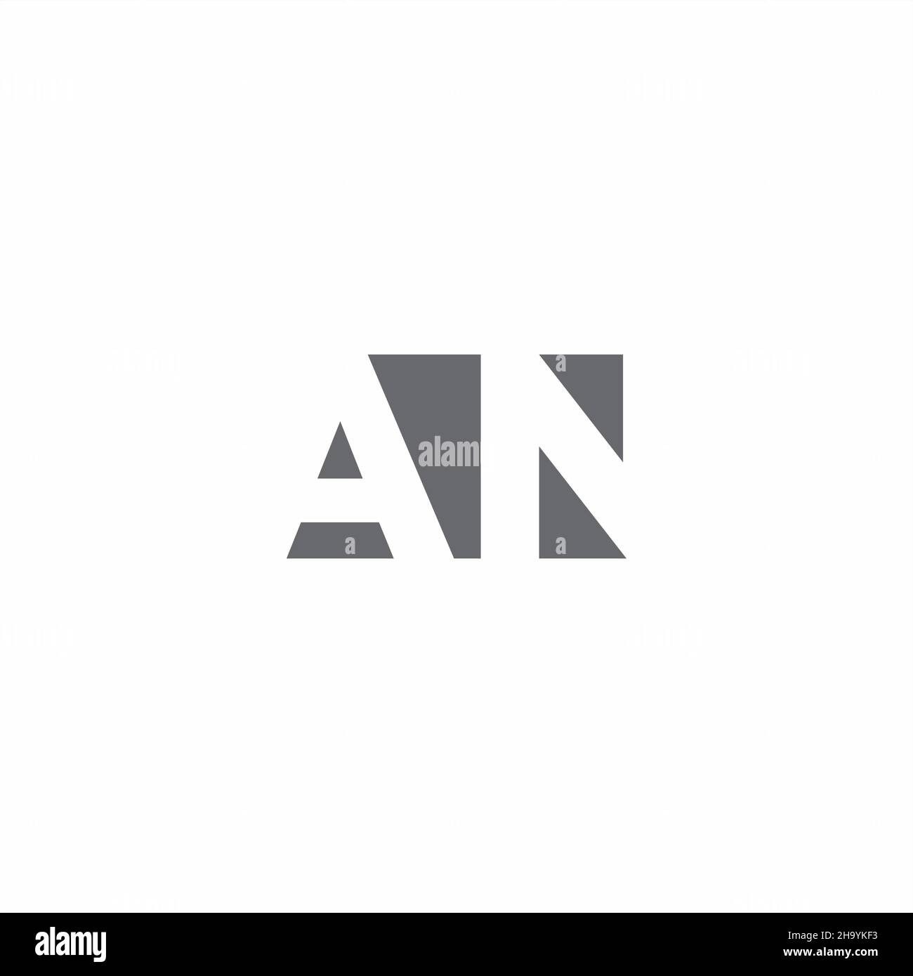MONOGRAMME logo avec modèle de style espace négatif isolé sur fond blanc Illustration de Vecteur
