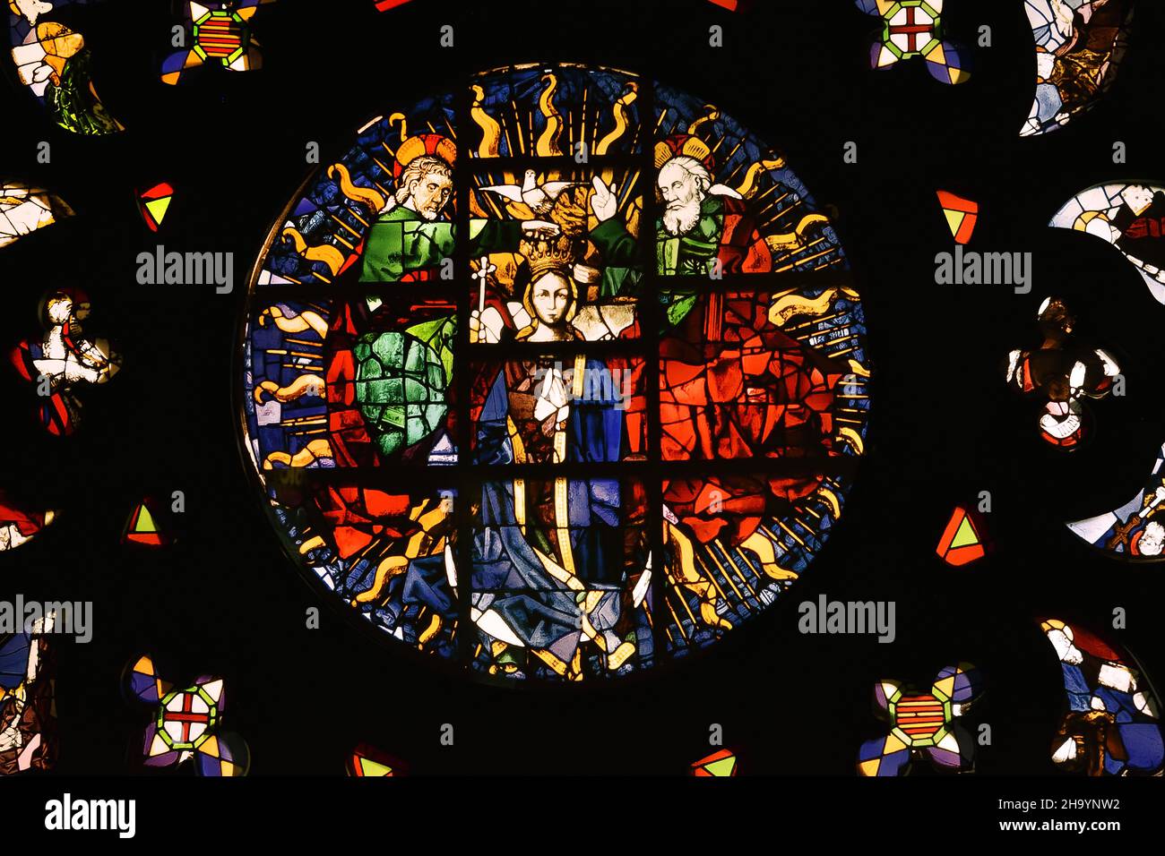 Fenêtre au plomb 1516 ( 8,5 mètres ) chapelle Torino Palazzo Reale - le Palais Royal de Turin est un palais historique de la Maison de Savoie, italien, Italie, Banque D'Images