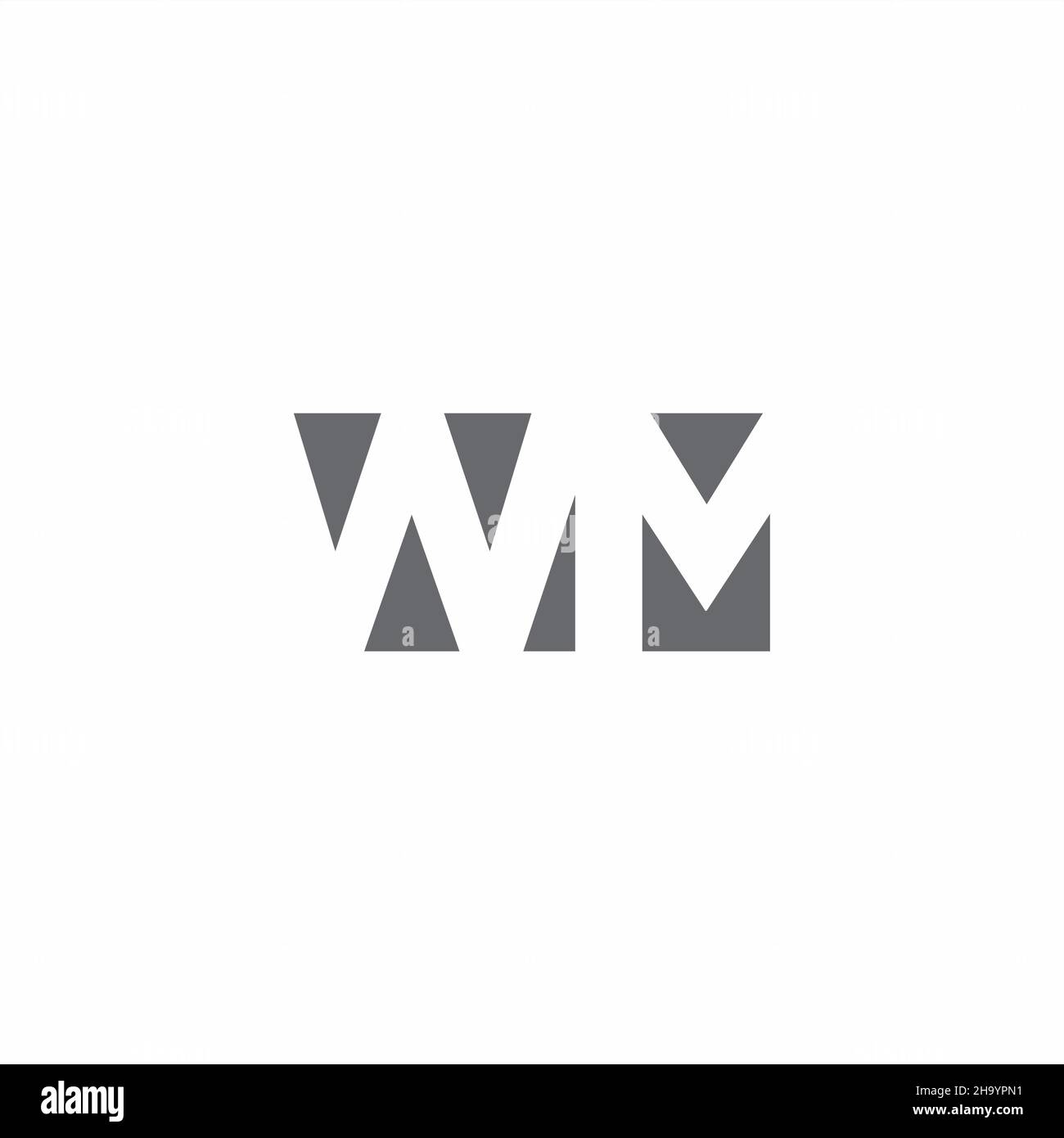 Logo WM monogramme avec modèle de conception de type espace négatif isolé sur fond blanc Illustration de Vecteur