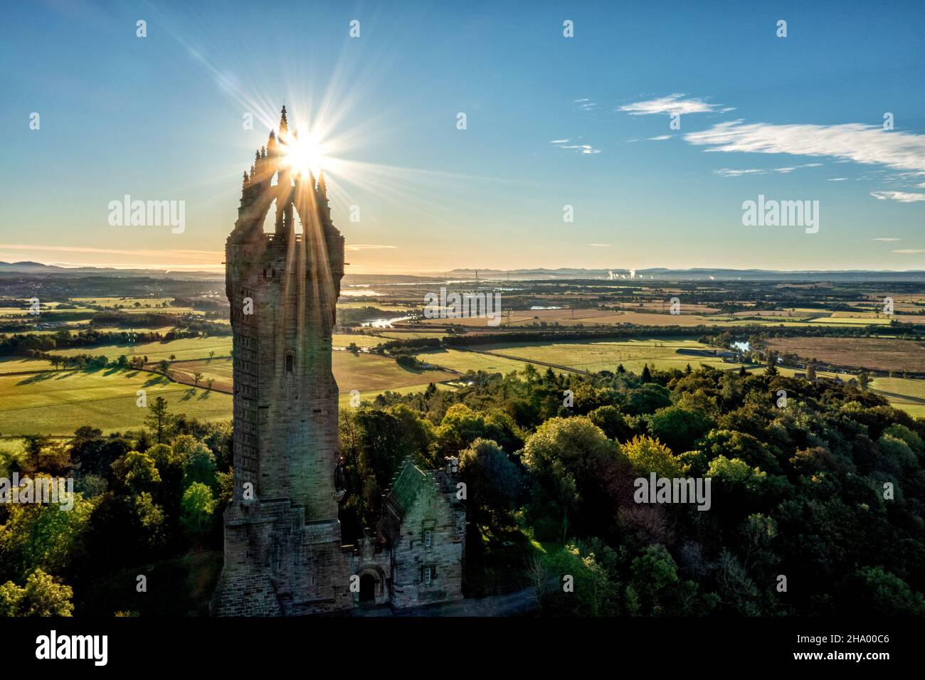 Le National Wallace Monument haut sur Abbey Craig, Stirling, Écosse, Royaume-Uni Banque D'Images