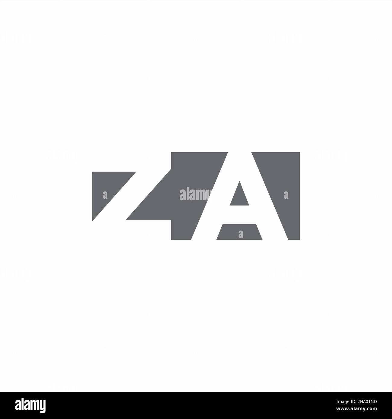 ZA logo monogramme avec modèle de conception de type espace négatif isolé sur fond blanc Illustration de Vecteur