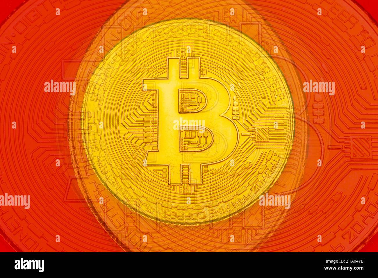 Bitcoin pièce de crypto-currency. Banque D'Images