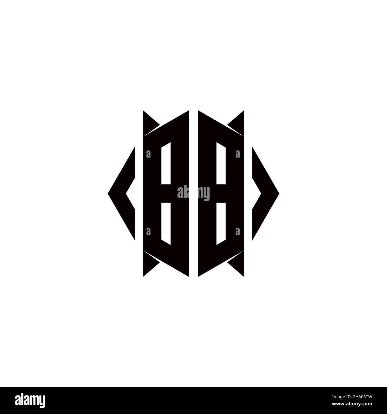 Logo BB monogramme avec forme de bouclier conceptions modèle vecteur icône moderne Illustration de Vecteur
