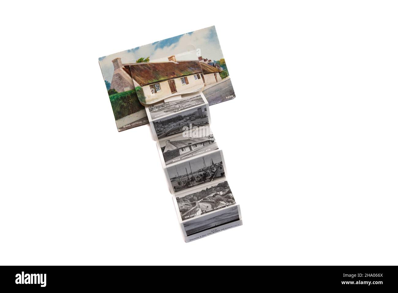 Burns Cottage, Alloway, Ayr, Écosse - carte postale de fantaisie produite par Valentines Mail Novelty Banque D'Images