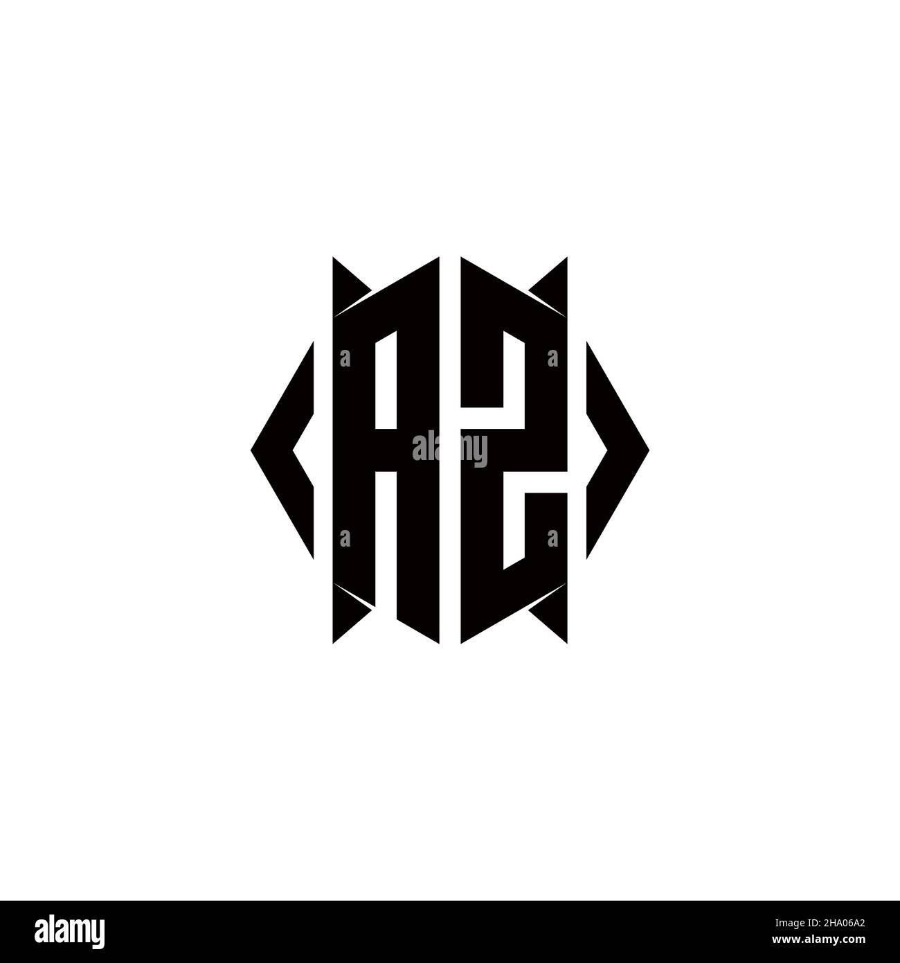 Logo AZ monogramme avec formes de bouclier modèles vector icône moderne Illustration de Vecteur