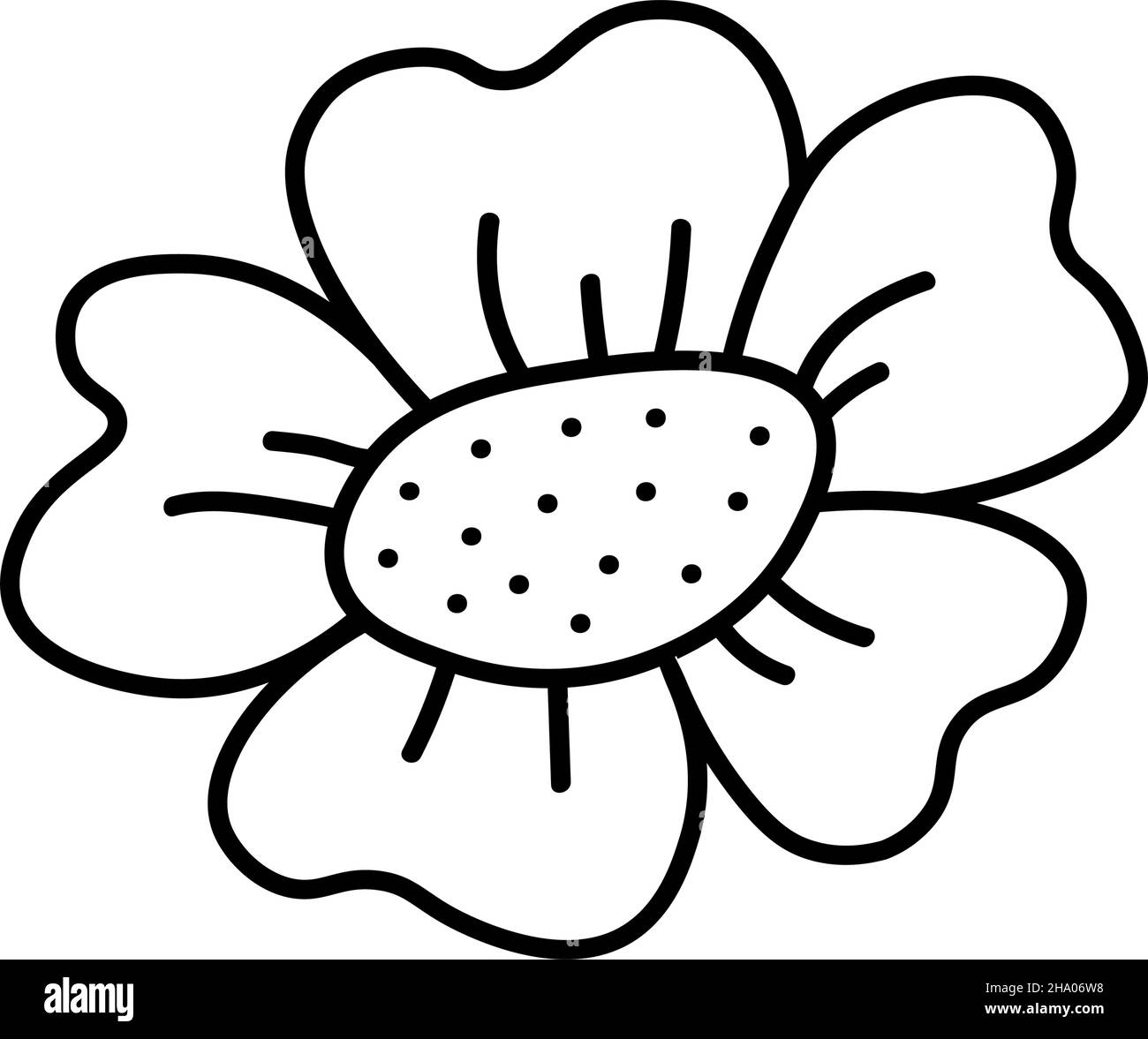 Ligne d'icônes de fleurs de Marguerite.Tisane.Dessin de contour de camomille pour le design, le logo, la carte postale, la décoration.Illustration vectorielle de style doodle isolée au dos Illustration de Vecteur