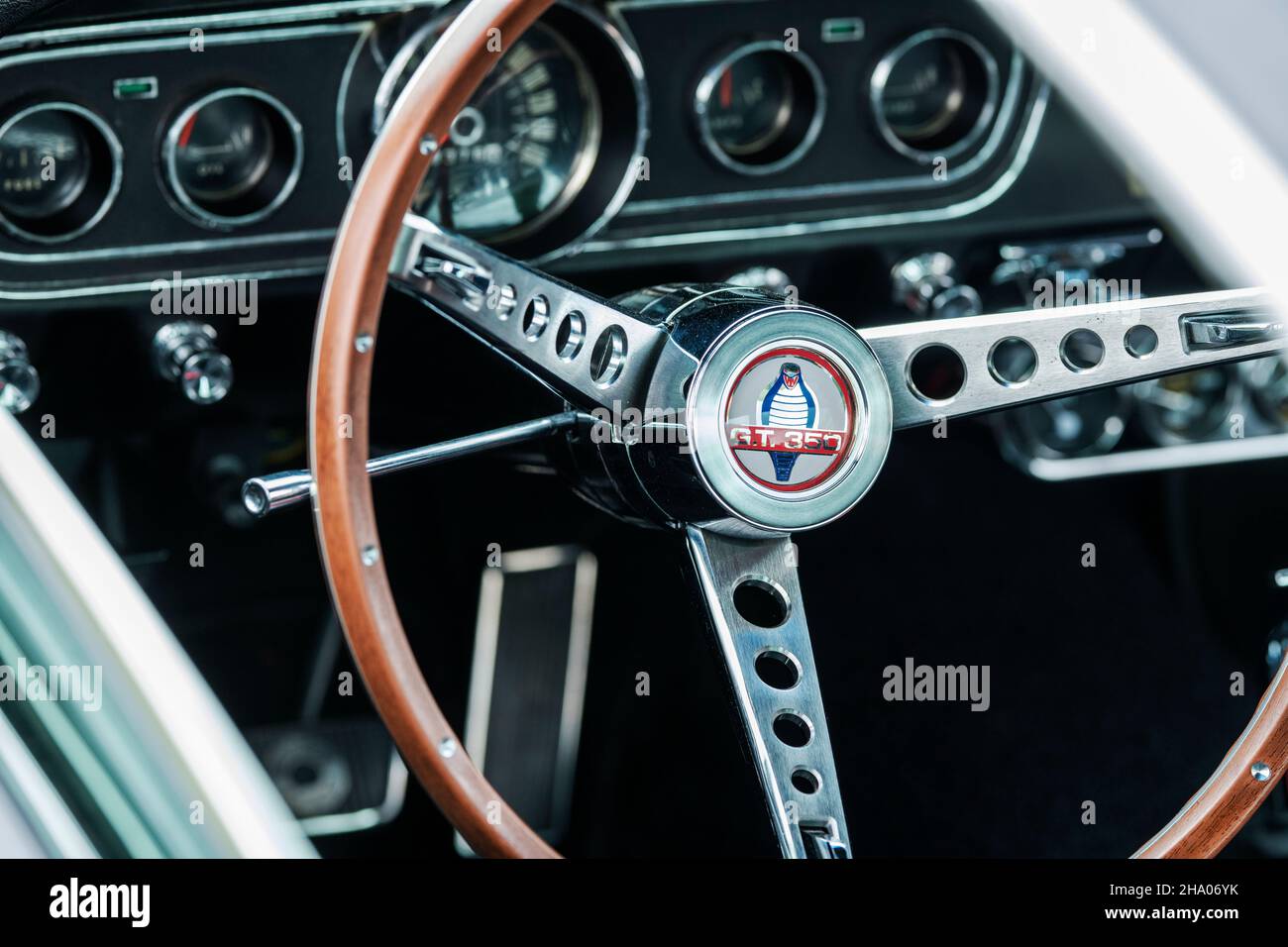 Volant Mustang GT 350.Voiture américaine classique Banque D'Images
