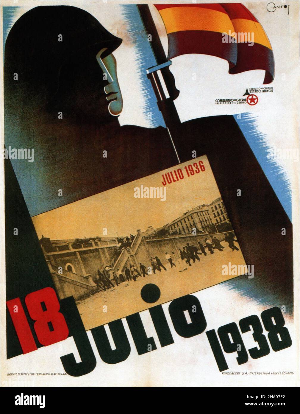 1938 18 Julio 1938 - affiche de propagande sur la guerre civile espagnole (Guerra civil Española) Banque D'Images