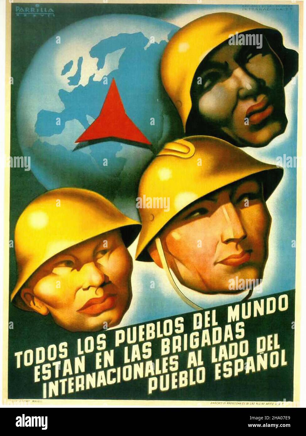 Todos Los Pueblos Del Mundo - Poster de propagande sur la guerre civile espagnole (Guerra civil Española) Banque D'Images