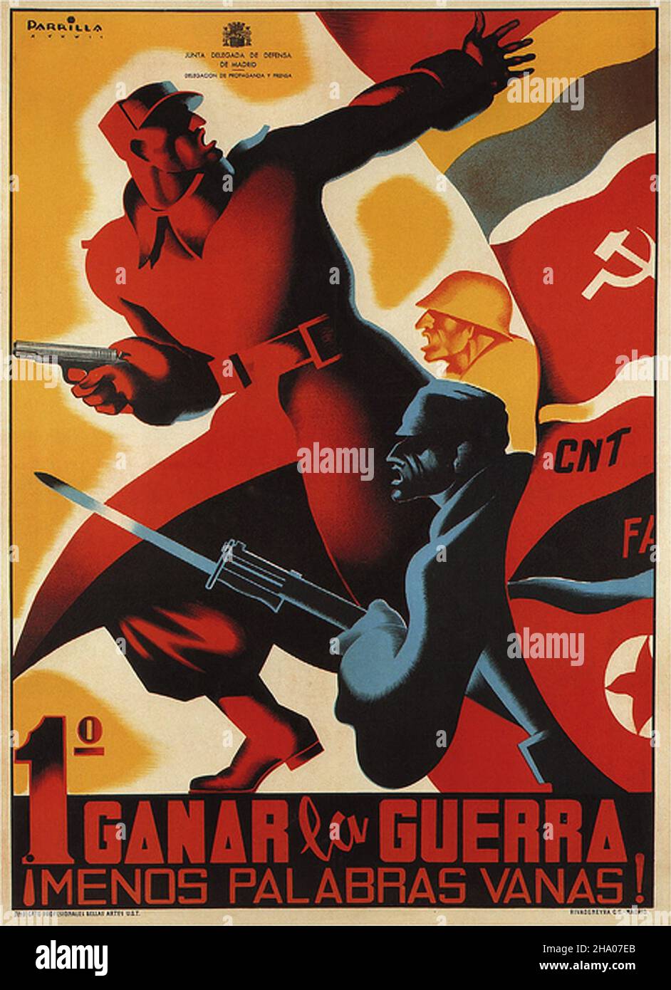 Ganar la guerra 2 - affiche de propagande sur la guerre civile espagnole (Guerra civil Española) Banque D'Images