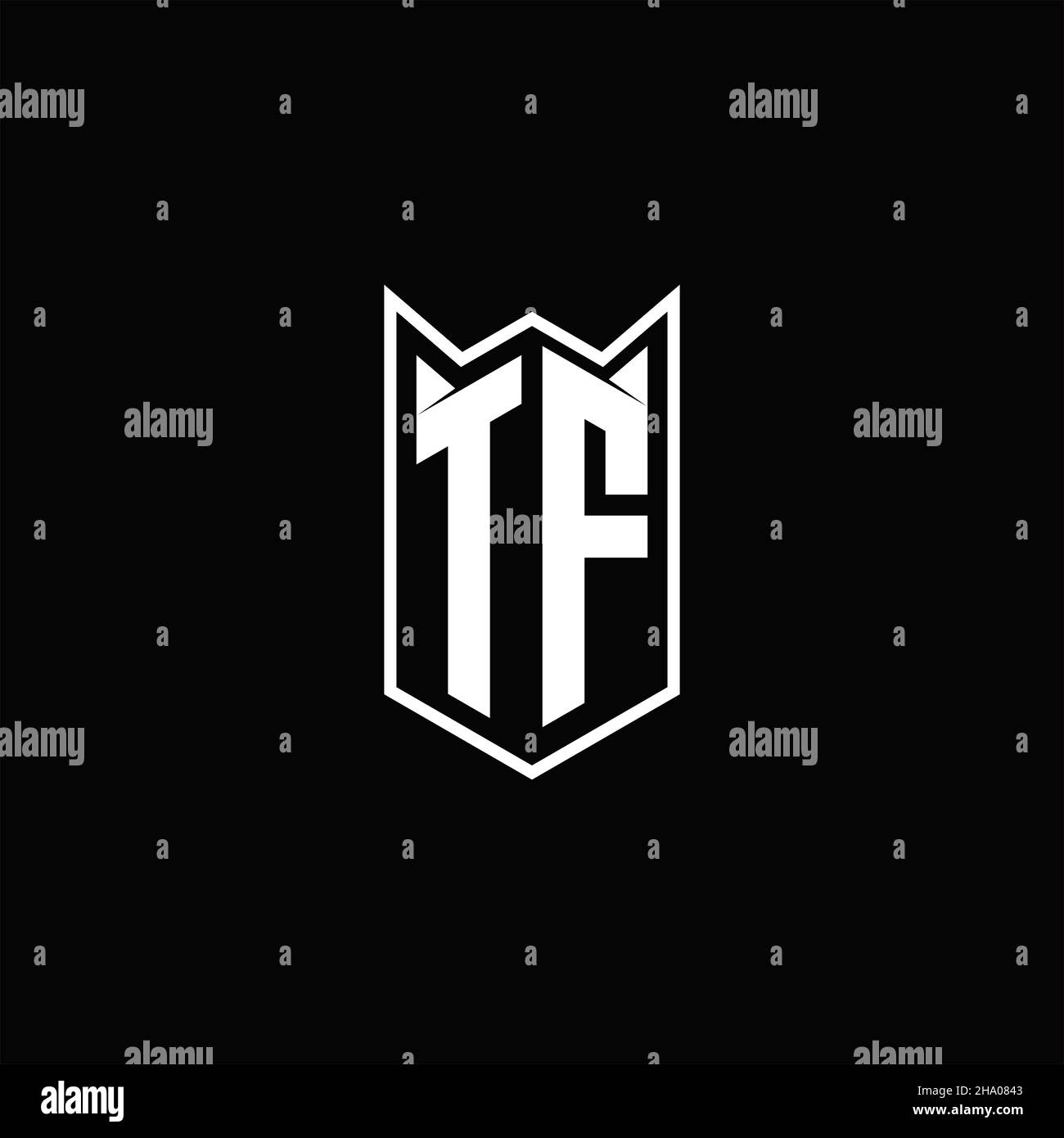 Logo TF monogramme avec formes de bouclier modèles vector icône moderne Illustration de Vecteur
