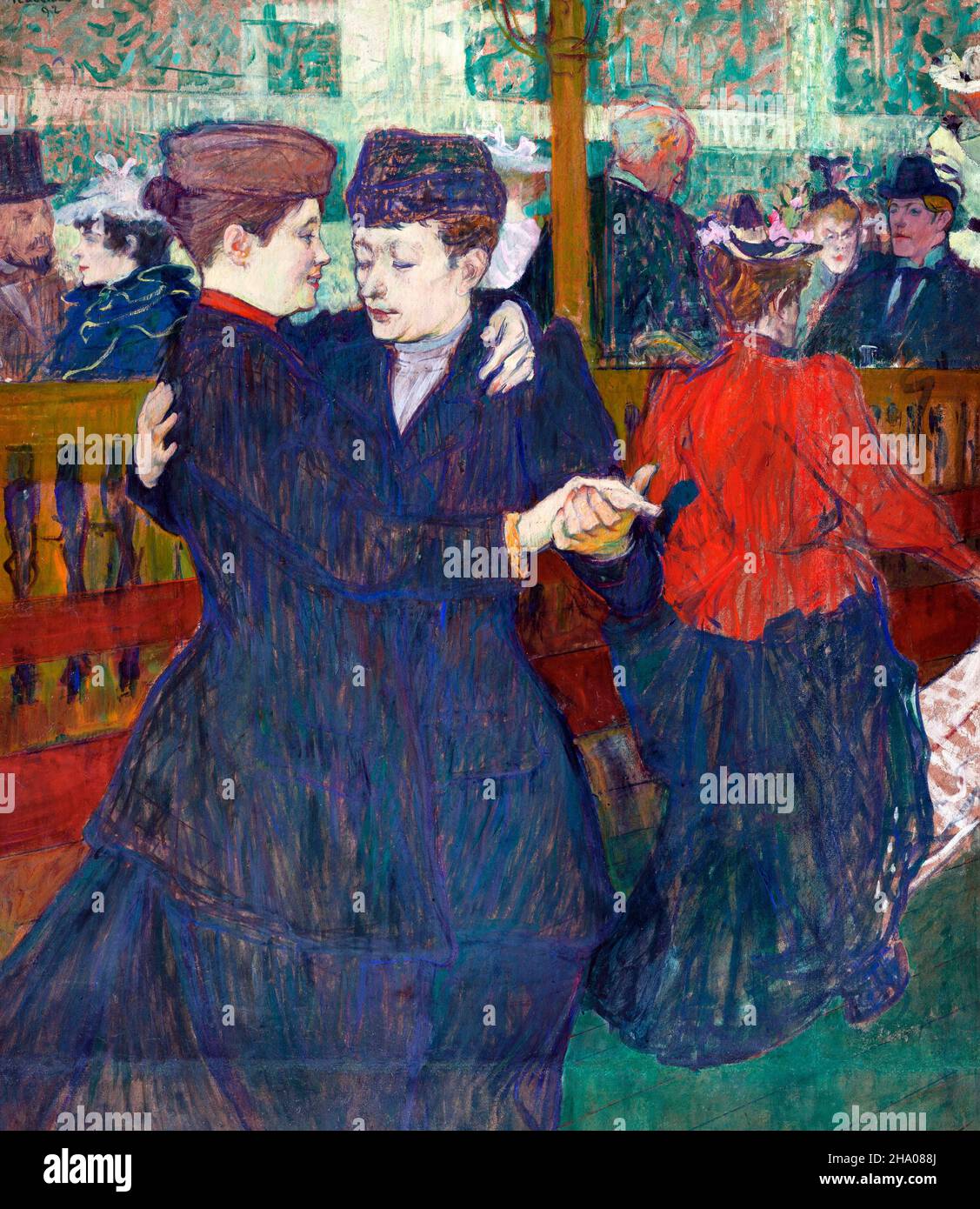 Au Moulin-rouges, deux femmes Walzing par Henri de Toulouse-Lautrec (1864-1901), 1892 Banque D'Images