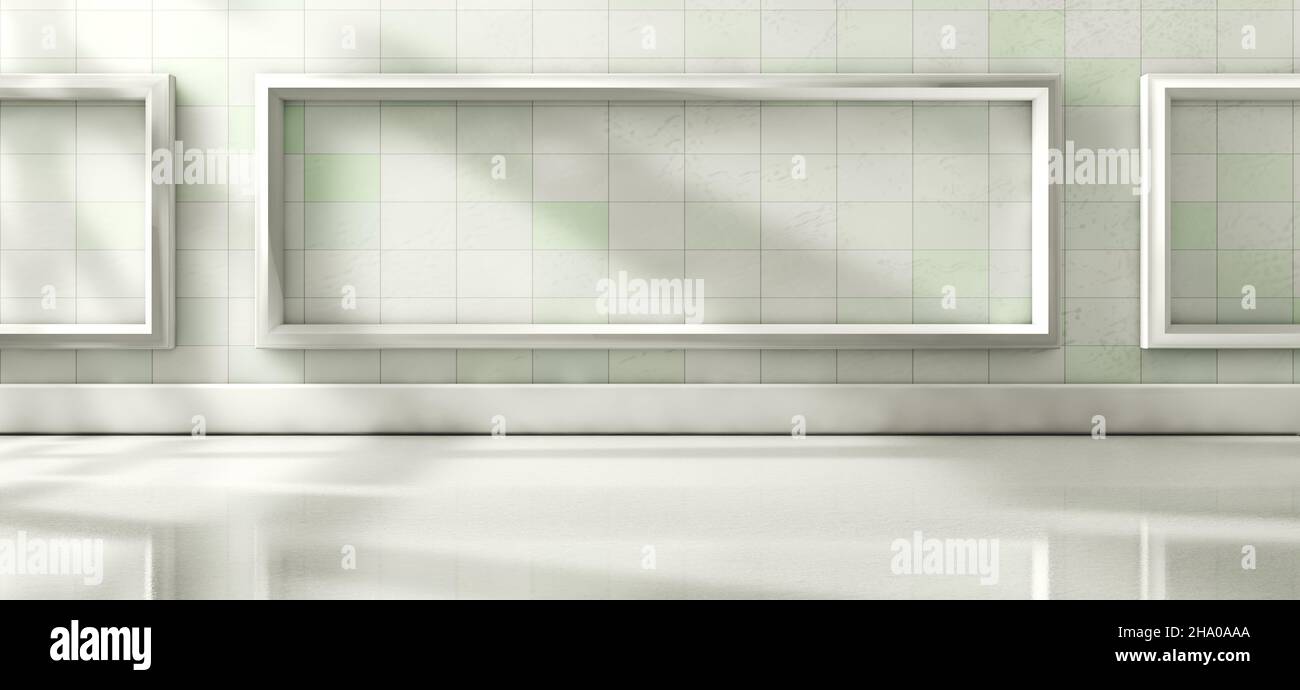 Architecture de maison, plancher en bois blanc et mur blanc.3D illustration.lumière du soleil à travers la fenêtre et intérieur pièce arrière-plan de la maison. Banque D'Images