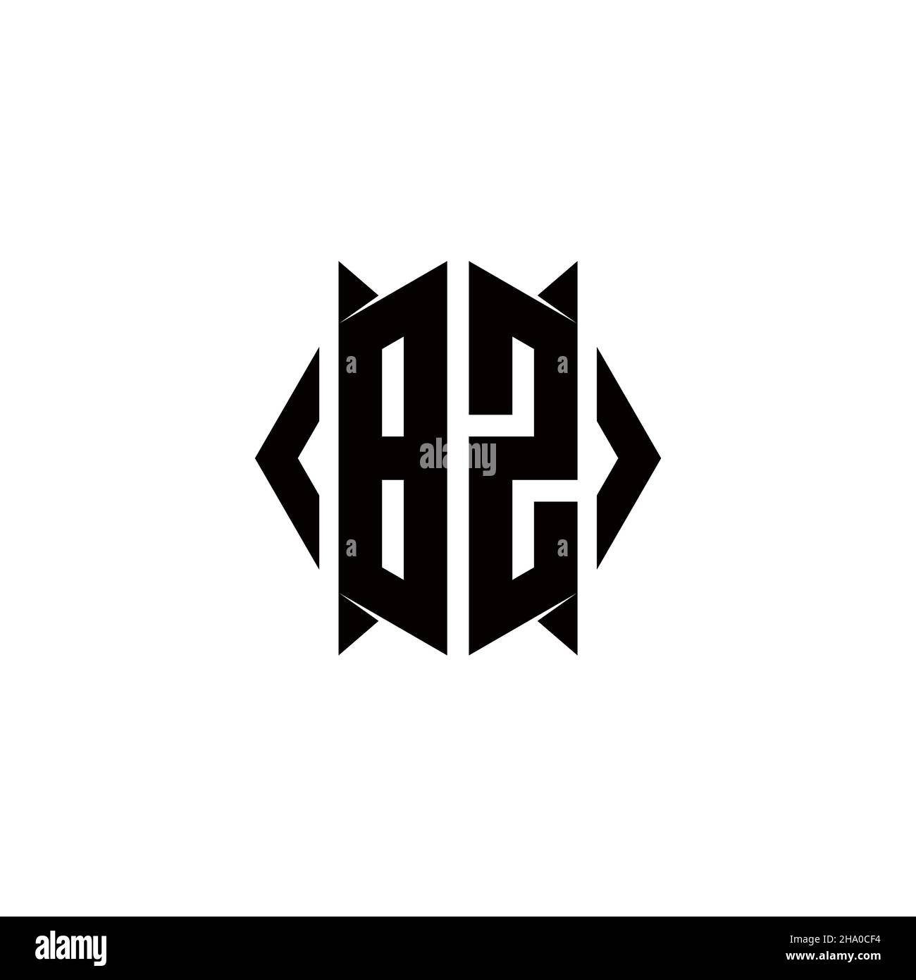 Logo BZ monogramme avec forme de bouclier conceptions modèle vecteur icône moderne Illustration de Vecteur