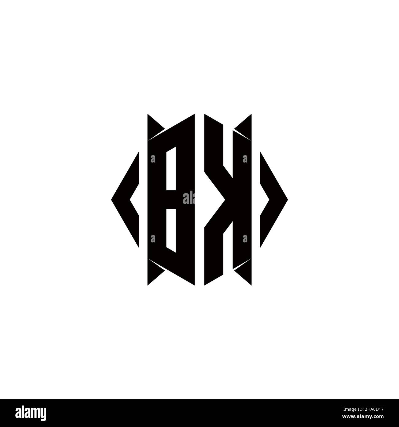 BK logo monogramme avec forme de bouclier conceptions modèle vecteur icône moderne Illustration de Vecteur