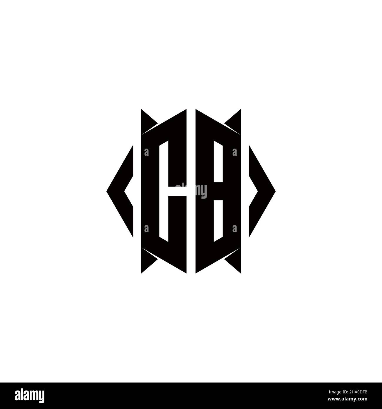 CB logo monogramme avec forme de bouclier conceptions modèle vecteur icône moderne Illustration de Vecteur