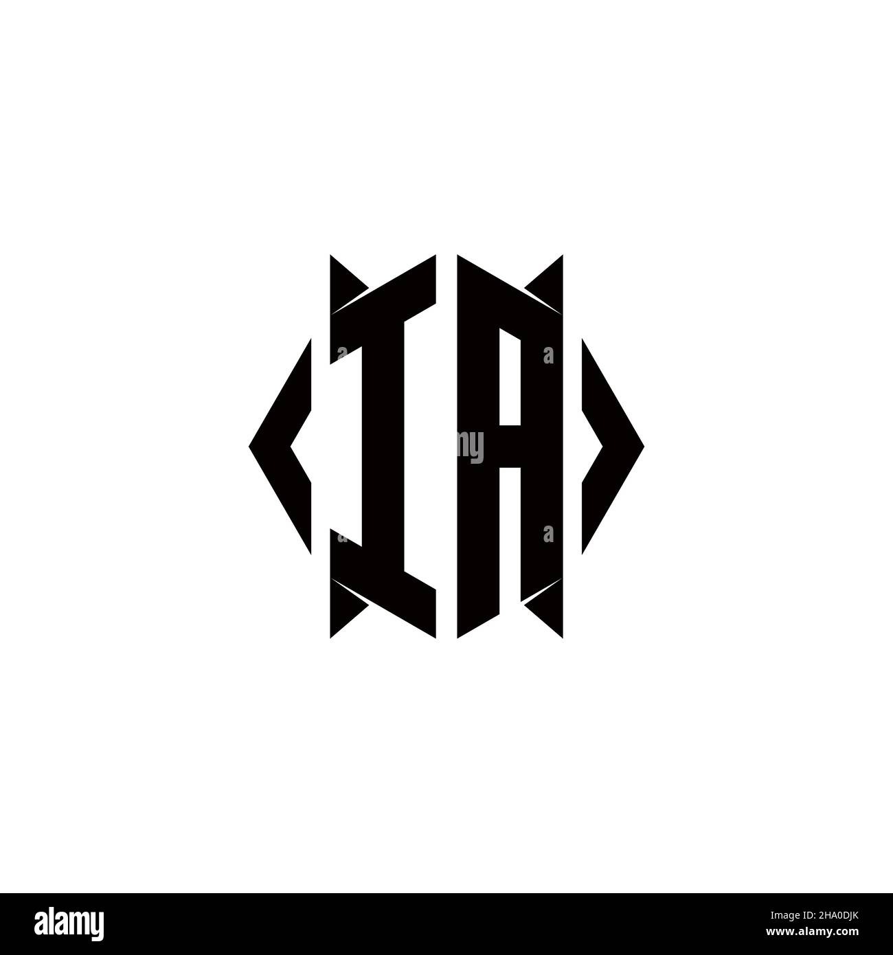 IA logo monogramme avec forme de bouclier conceptions modèle vecteur icône moderne Illustration de Vecteur