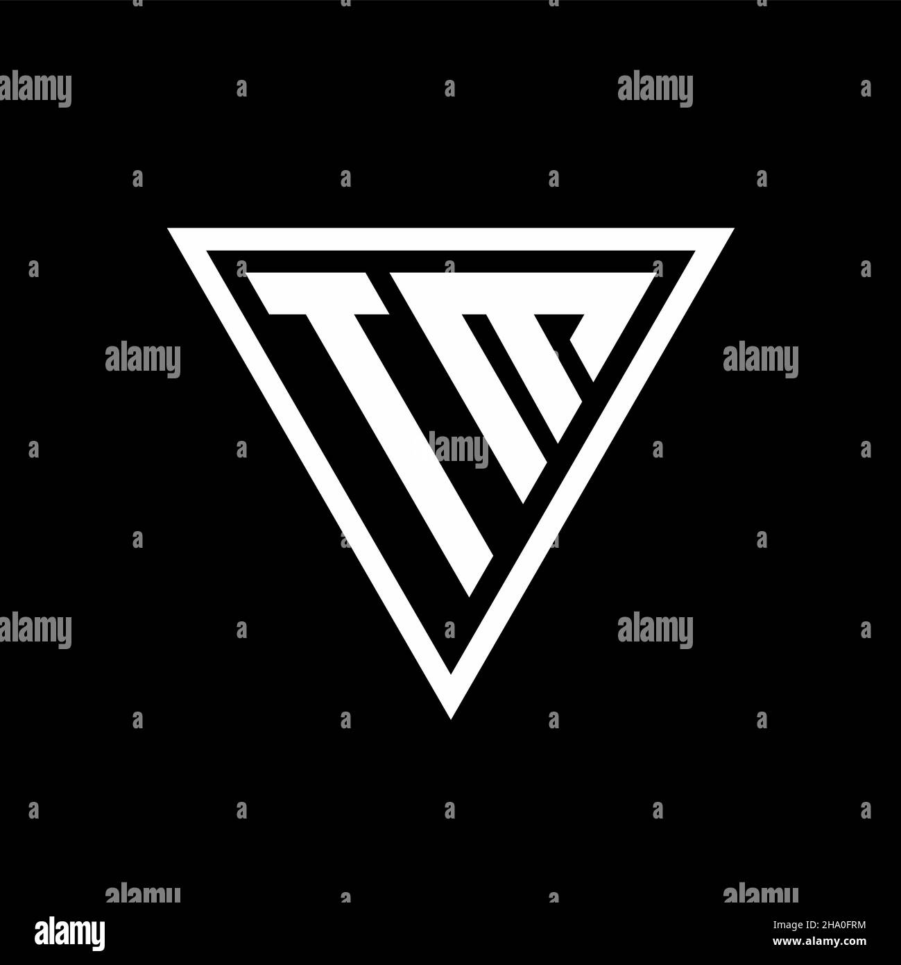 TM logo monogramme avec forme de tirangle isolé sur fond noir icône de vecteur géométrique Illustration de Vecteur