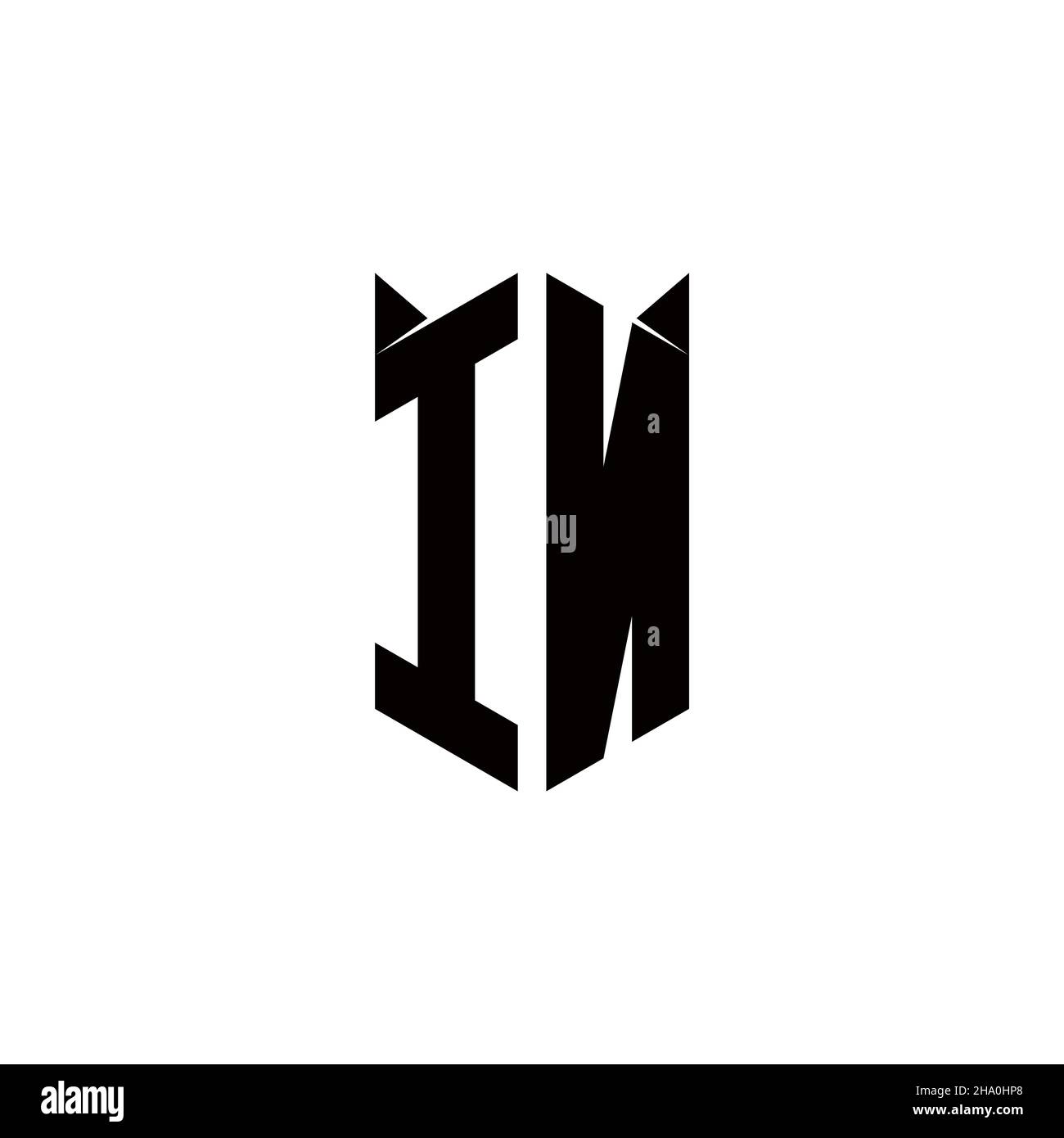 DANS logo monogramme avec forme de bouclier conceptions modèle vecteur icône moderne Illustration de Vecteur