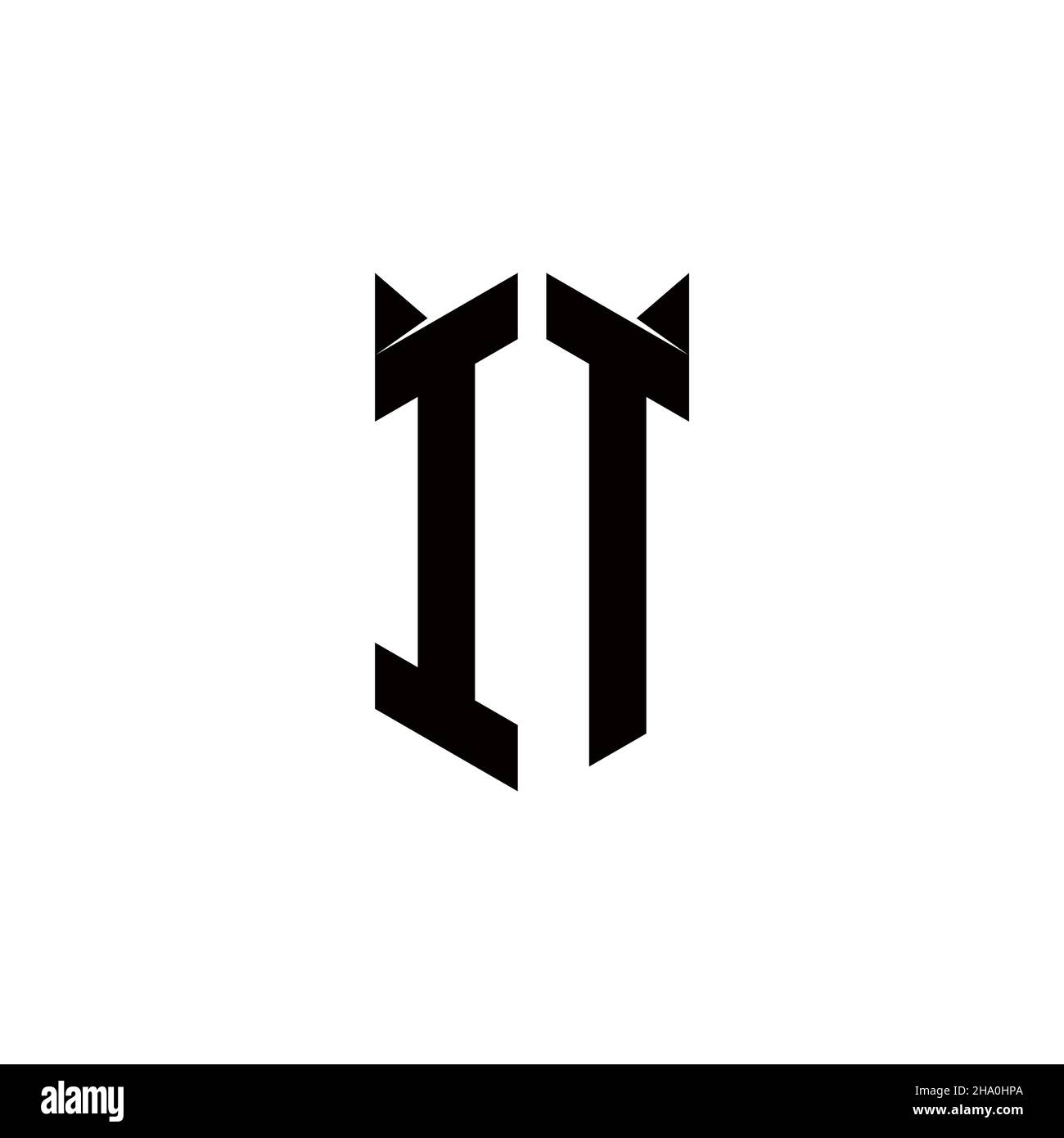 IT logo monogramme avec forme de bouclier conceptions modèle vecteur icône moderne Illustration de Vecteur