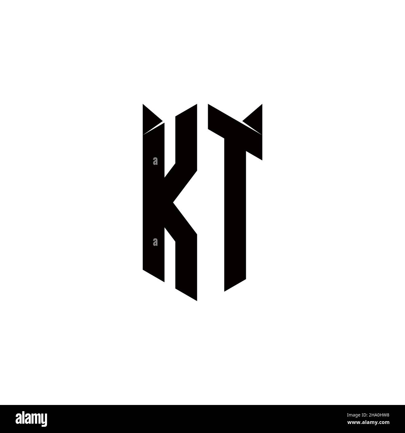 Logo KT monogramme avec forme de bouclier conceptions modèle vecteur icône moderne Illustration de Vecteur