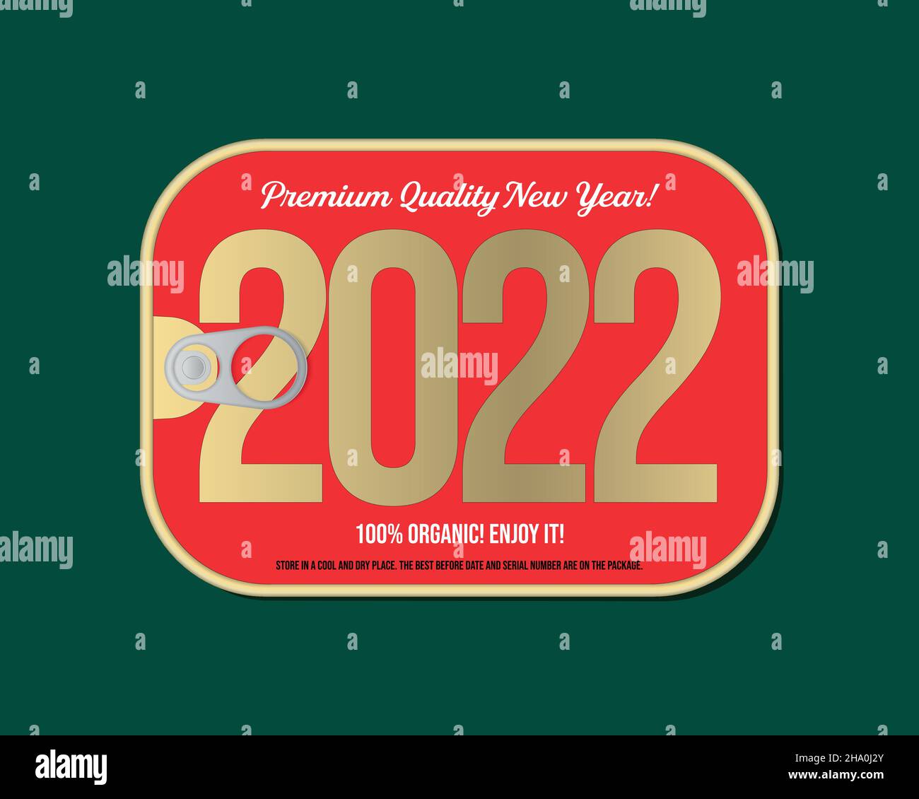 Boîte en étain nouvel an pour 2022 Illustration de Vecteur
