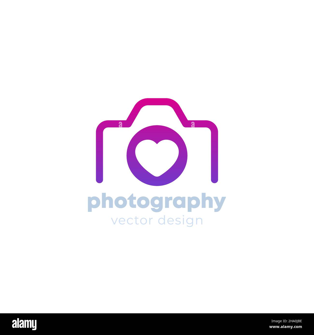 logo de photographie avec appareil photo et coeur Illustration de Vecteur
