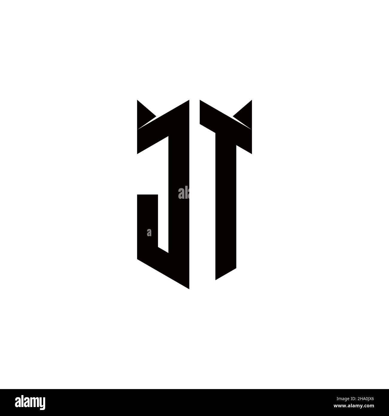 Logo JT monogramme avec forme de bouclier conceptions modèle vecteur icône moderne Illustration de Vecteur