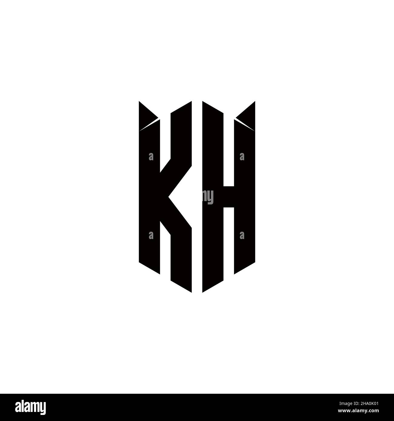 Logo KH monogramme avec forme de bouclier conceptions modèle vecteur icône moderne Illustration de Vecteur