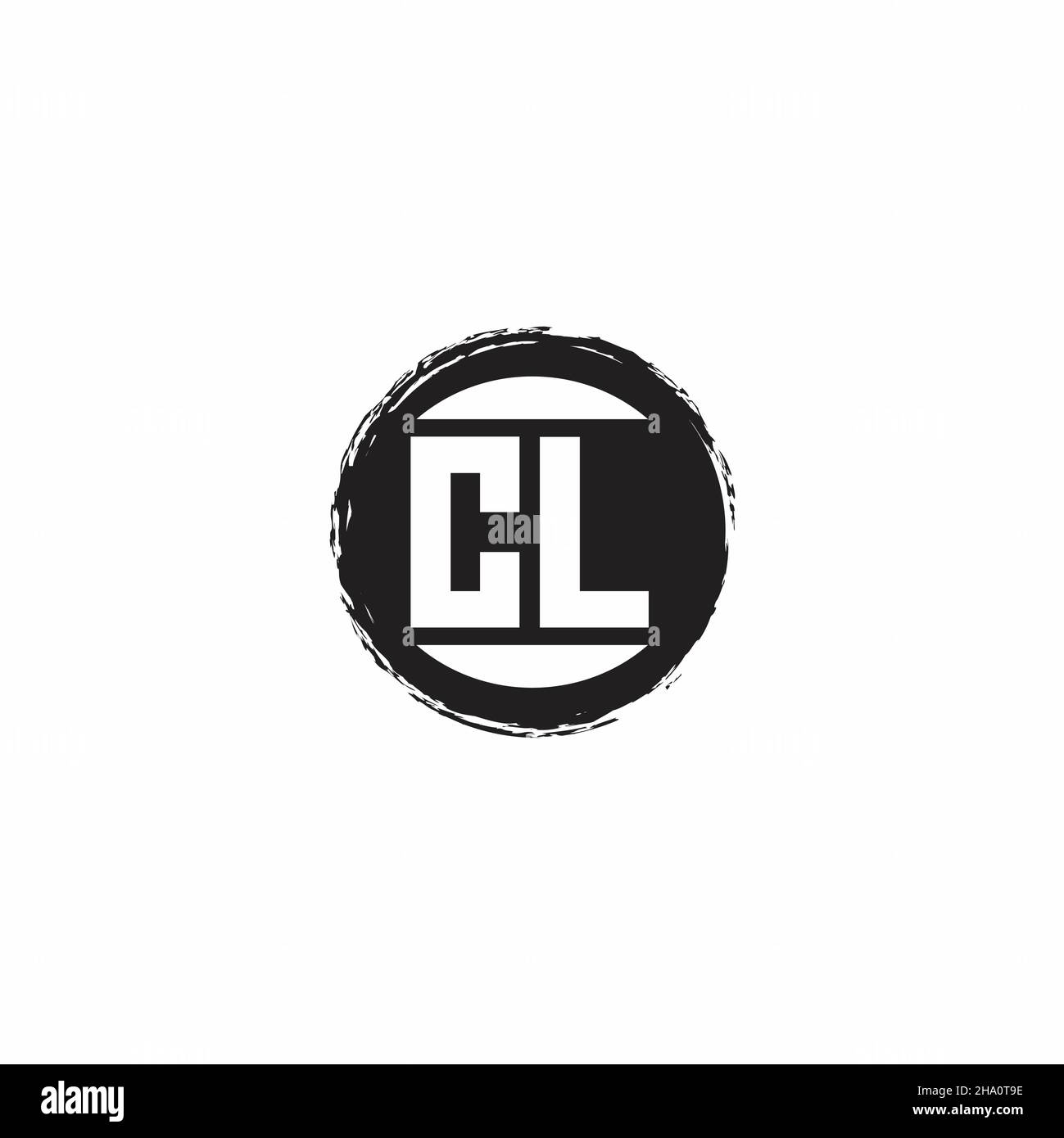 Logo CL lettre initiale Monogramme avec modèle de forme de cercle abstrait isolé sur fond blanc Illustration de Vecteur