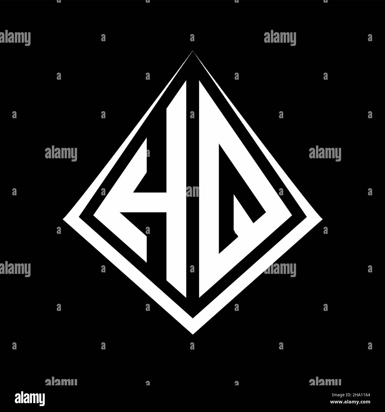 Logo HQ lettres monogramme avec prisma modèle de conception vecteur icône moderne Illustration de Vecteur