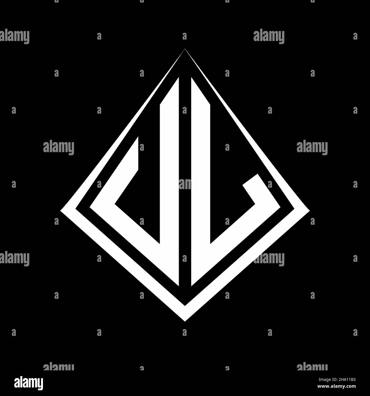 UL logo lettres monogramme avec prisma modèle de conception vecteur icône moderne Illustration de Vecteur