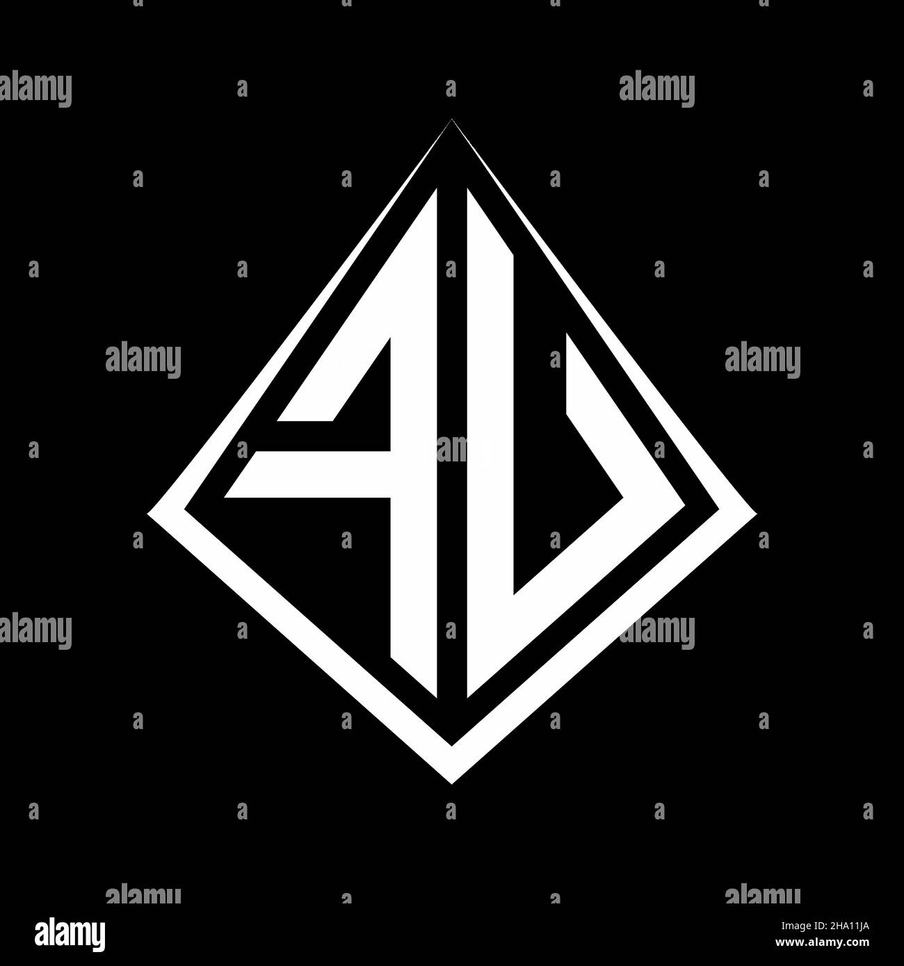 FU logo lettres monogramme avec prisma modèle de conception vecteur icône moderne Illustration de Vecteur