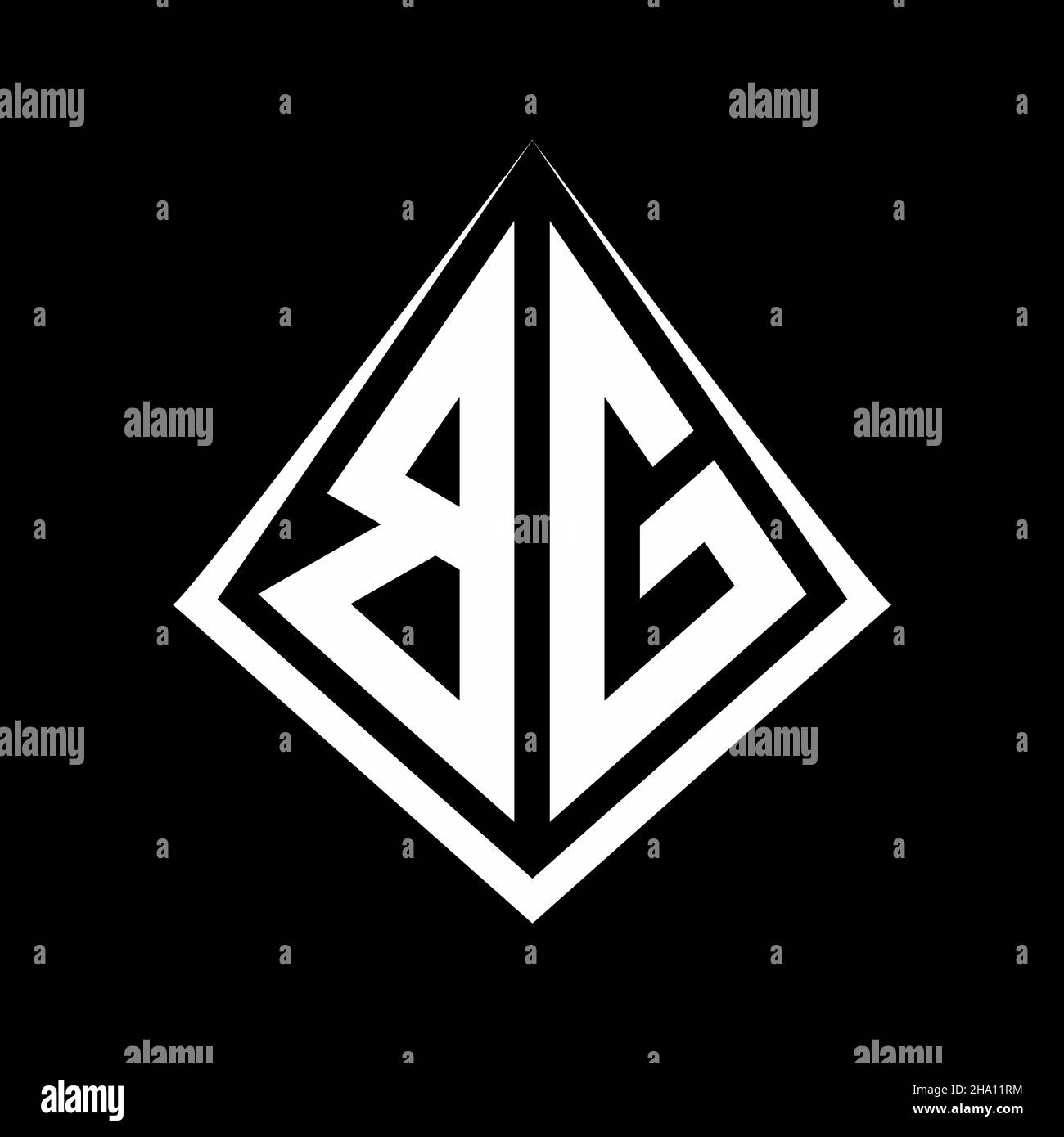 BG logo lettres monogramme avec prisma modèle de conception vecteur icône moderne Illustration de Vecteur
