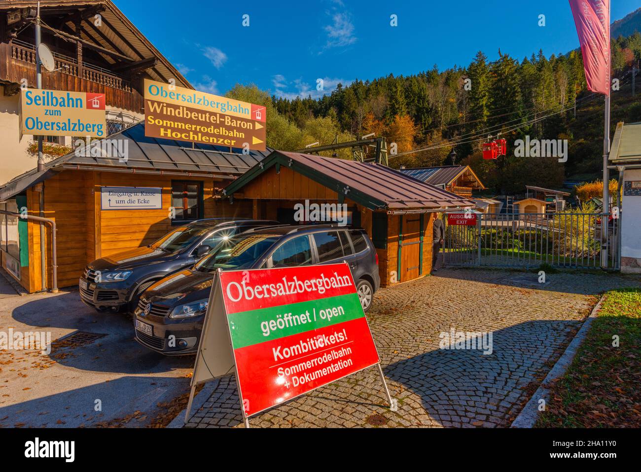 Station de la vallée du téléphérique historique Obersalzbergbahn, Berchtesgaden, haute-Bavière, sud de l'Allemagne, Europe Banque D'Images