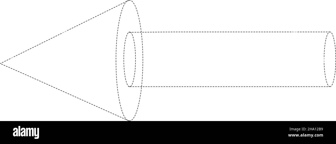 Illustration vectorielle d'une flèche d'origine pointant vers la gauche avec des lignes en pointillé Illustration de Vecteur
