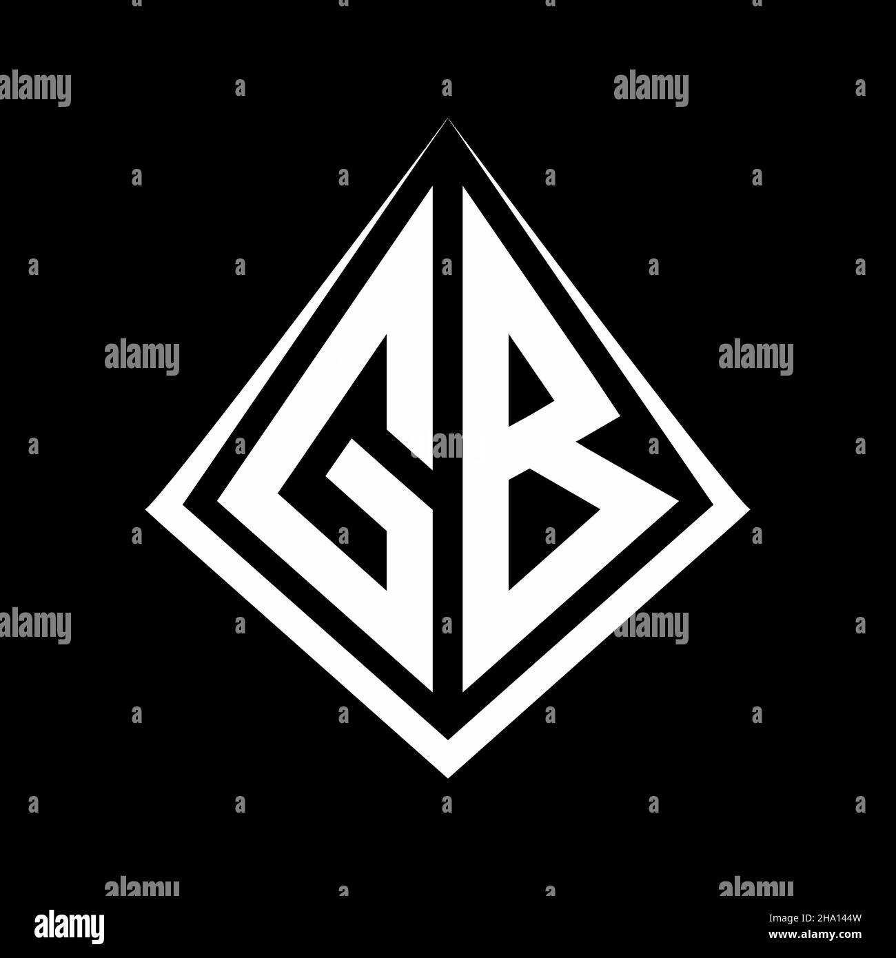 Logo GB lettres monogramme avec prisma forme design modèle vecteur icône moderne Illustration de Vecteur