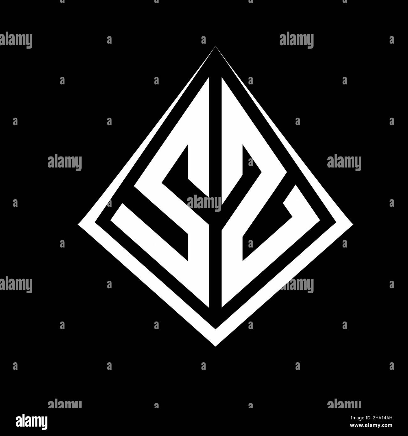 SZ logo lettres monogramme avec prisma forme design modèle vecteur icône moderne Illustration de Vecteur