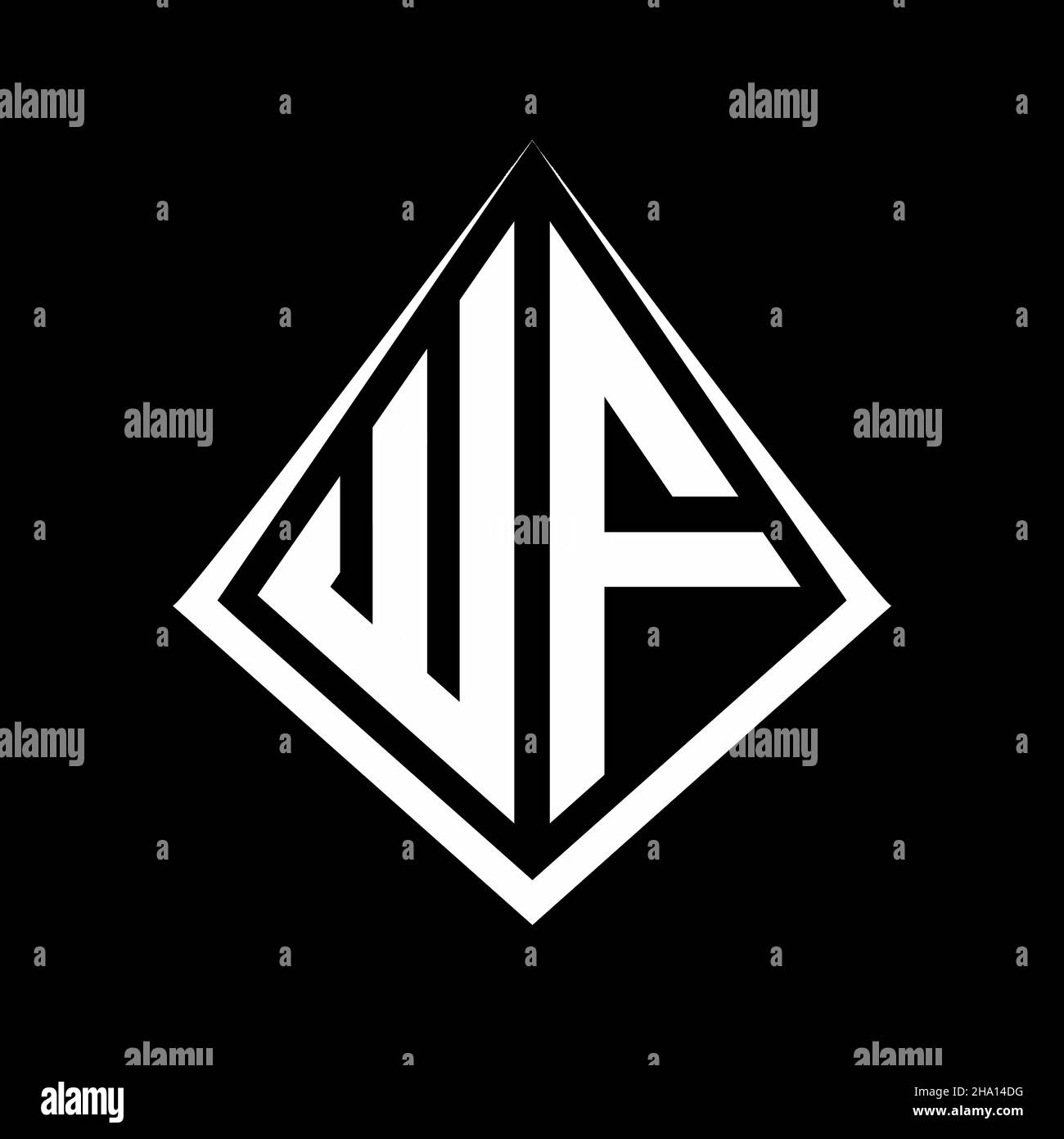 WF logo lettres monogramme avec prisma forme design modèle vecteur icône moderne Illustration de Vecteur