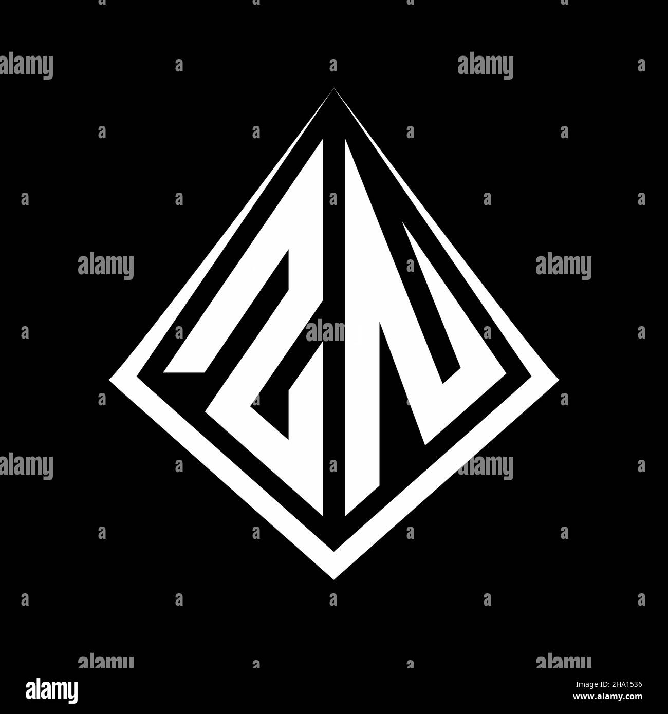 ZN logo lettres monogramme avec prisma forme design modèle vecteur icône moderne Illustration de Vecteur