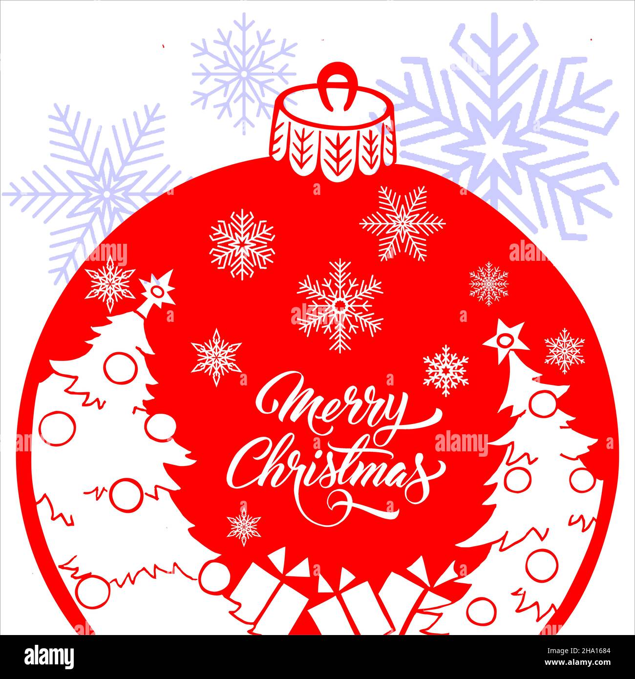 carte de noël, rouge nouvel an superposé sur fond blanc Illustration de Vecteur