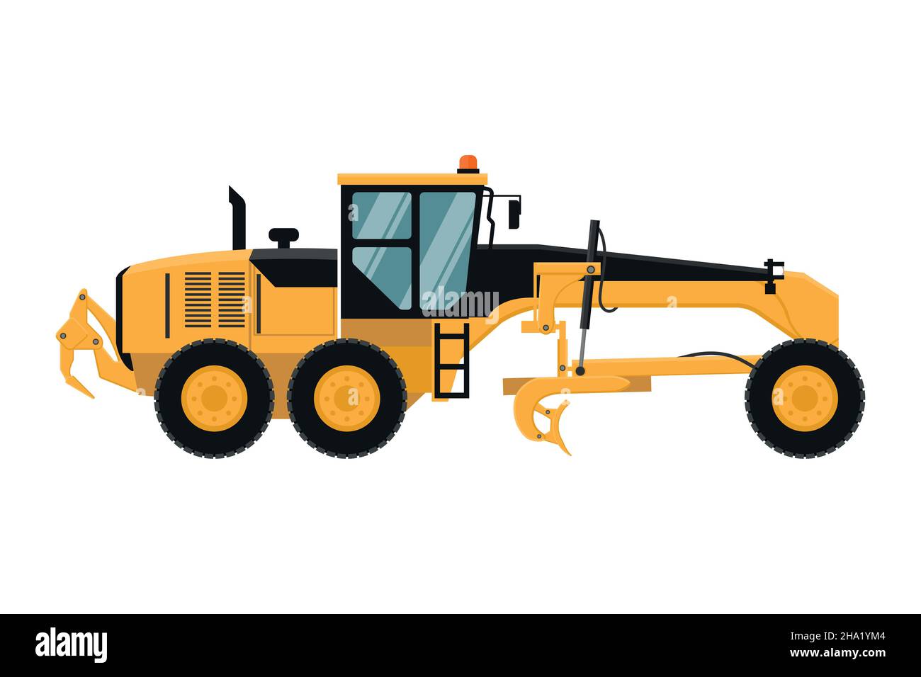 niveleuse jaune pour la construction Illustration de Vecteur