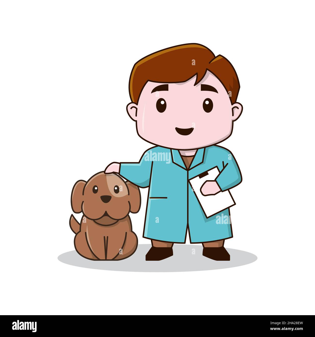 Little Cute Animal Doctor vétérinaire chien Puppy Cartoon PET soins de santé Illustration de Vecteur