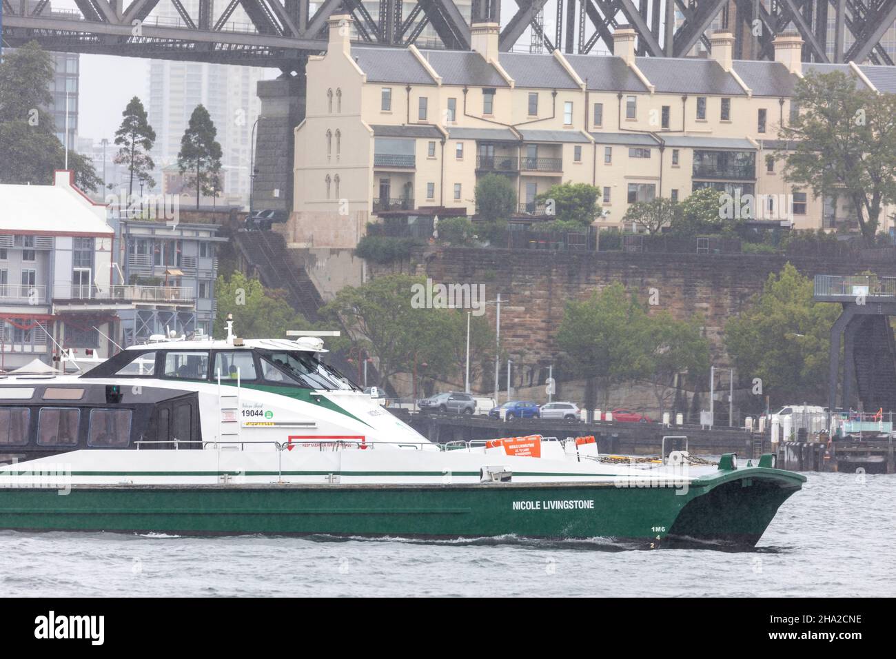 Ferry Rivercat à Sydney, ferry MV Nicole Livingstone dans le port de Sydney, Nouvelle-Galles du Sud, Australie Banque D'Images