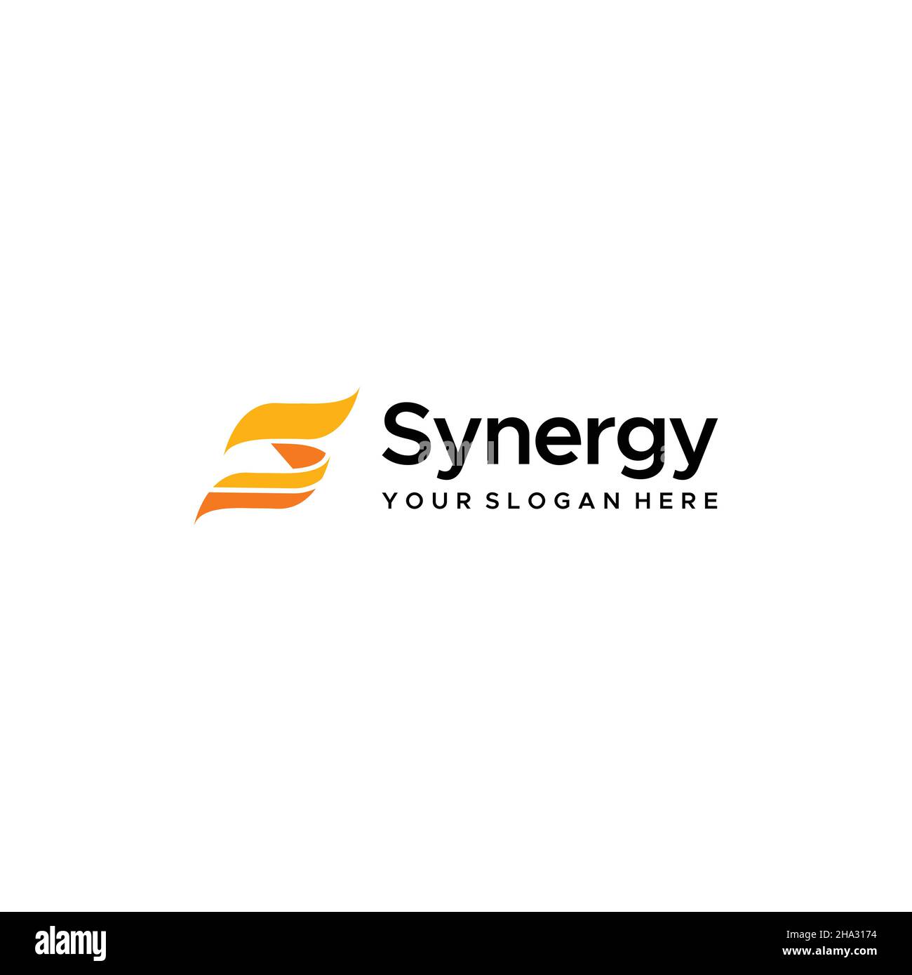 Logo S SYNERGY initial de marque de lettre plate Illustration de Vecteur