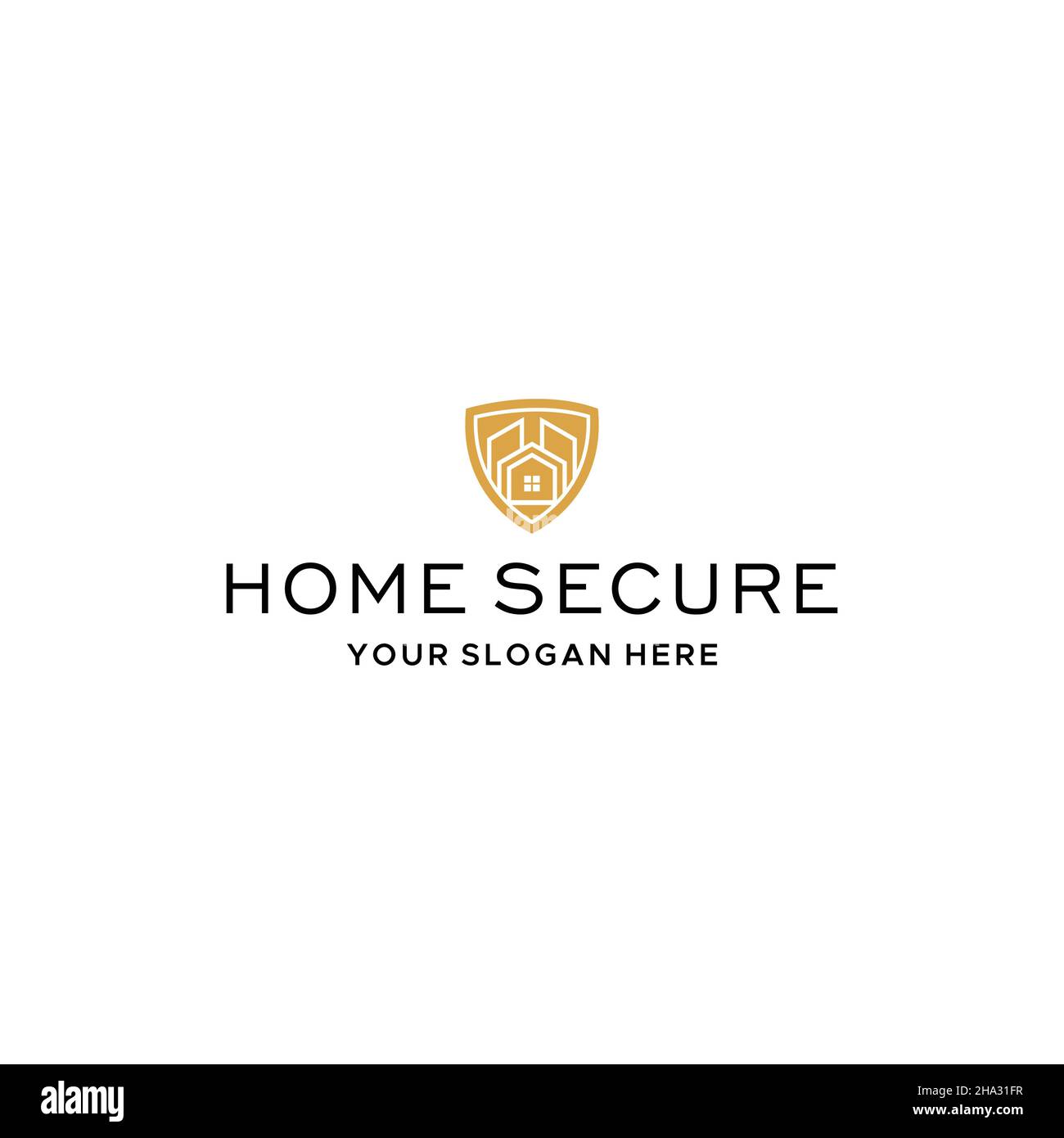 Design moderne DE protection DE bâtiment SÉCURISÉ POUR LA MAISON avec logo Illustration de Vecteur