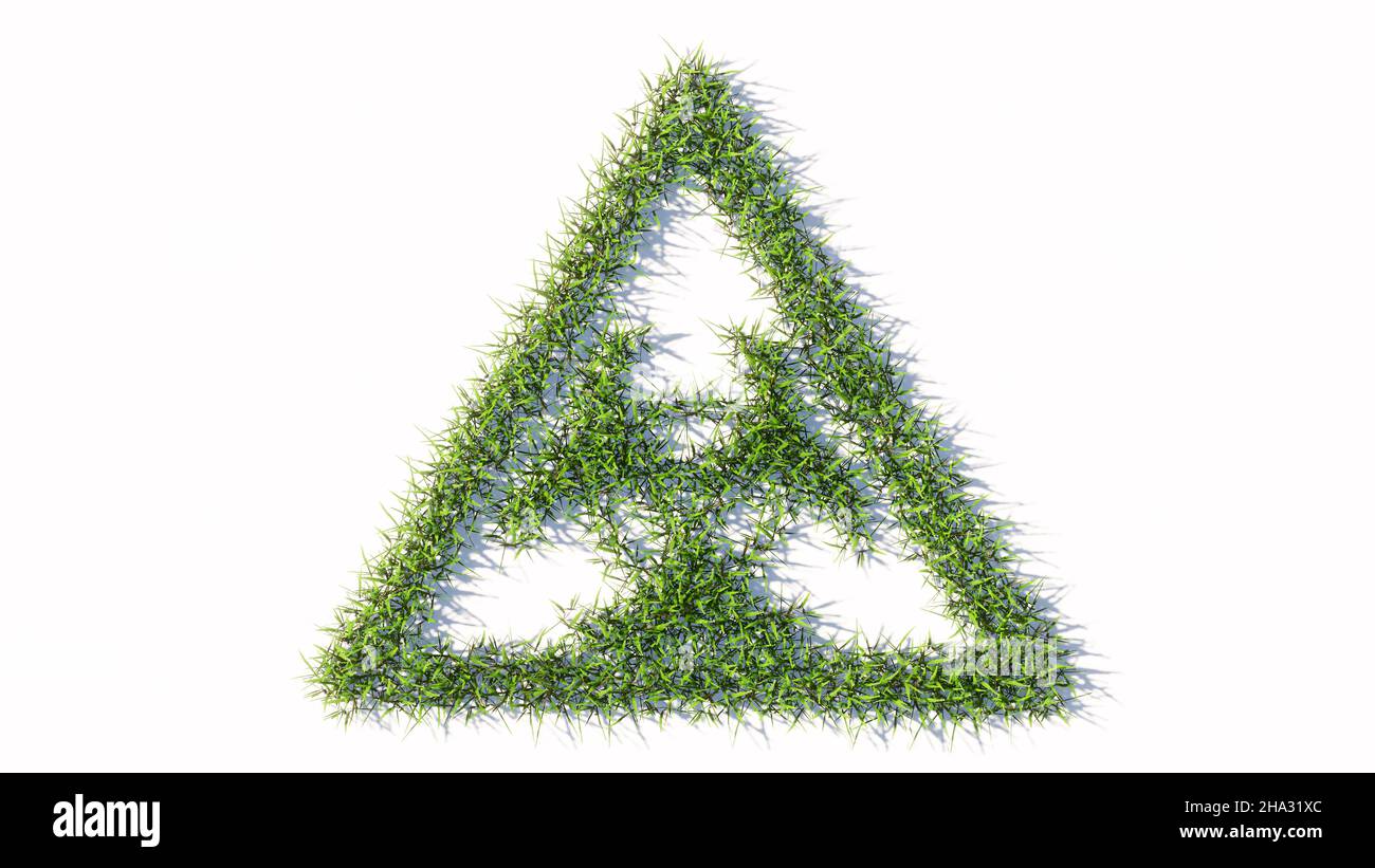 Concept ou conceptuel vert été pelouse symbole de forme isolé fond blanc, icône toxique.métaphore de l'illustration 3d pour danger, avertissement Banque D'Images