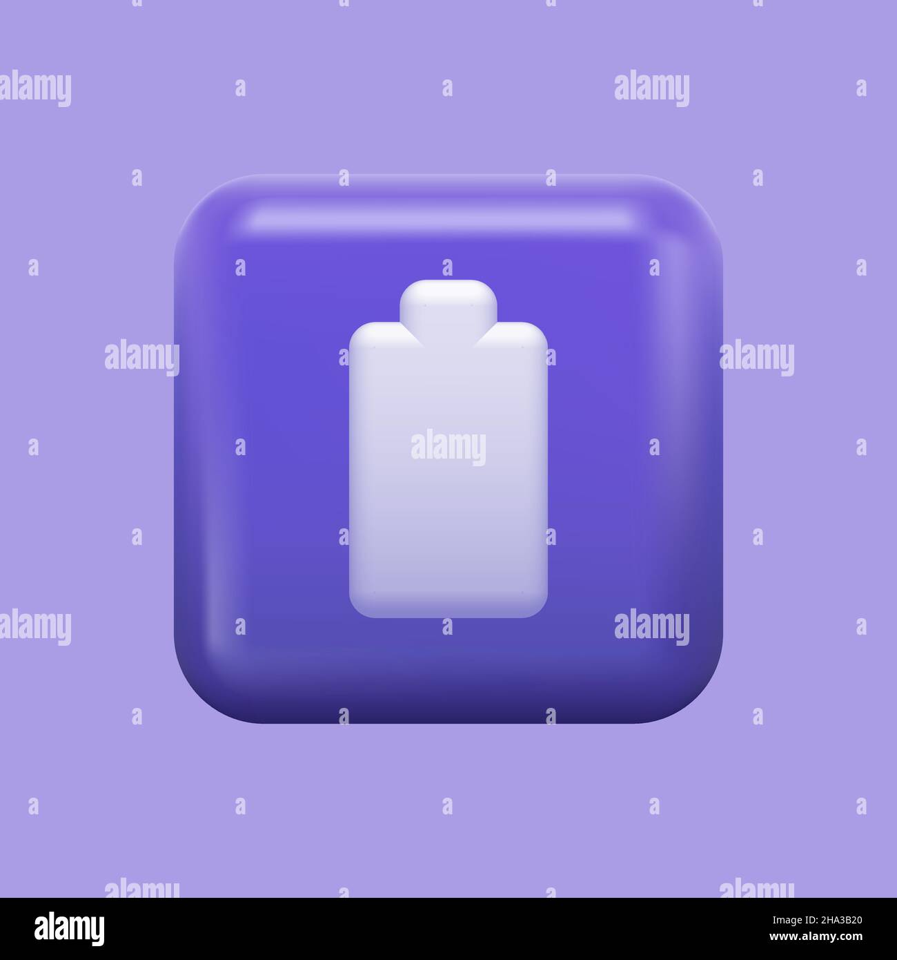 Icône de charge de la batterie.Bouton 3D App violet.Illustration vectorielle Illustration de Vecteur